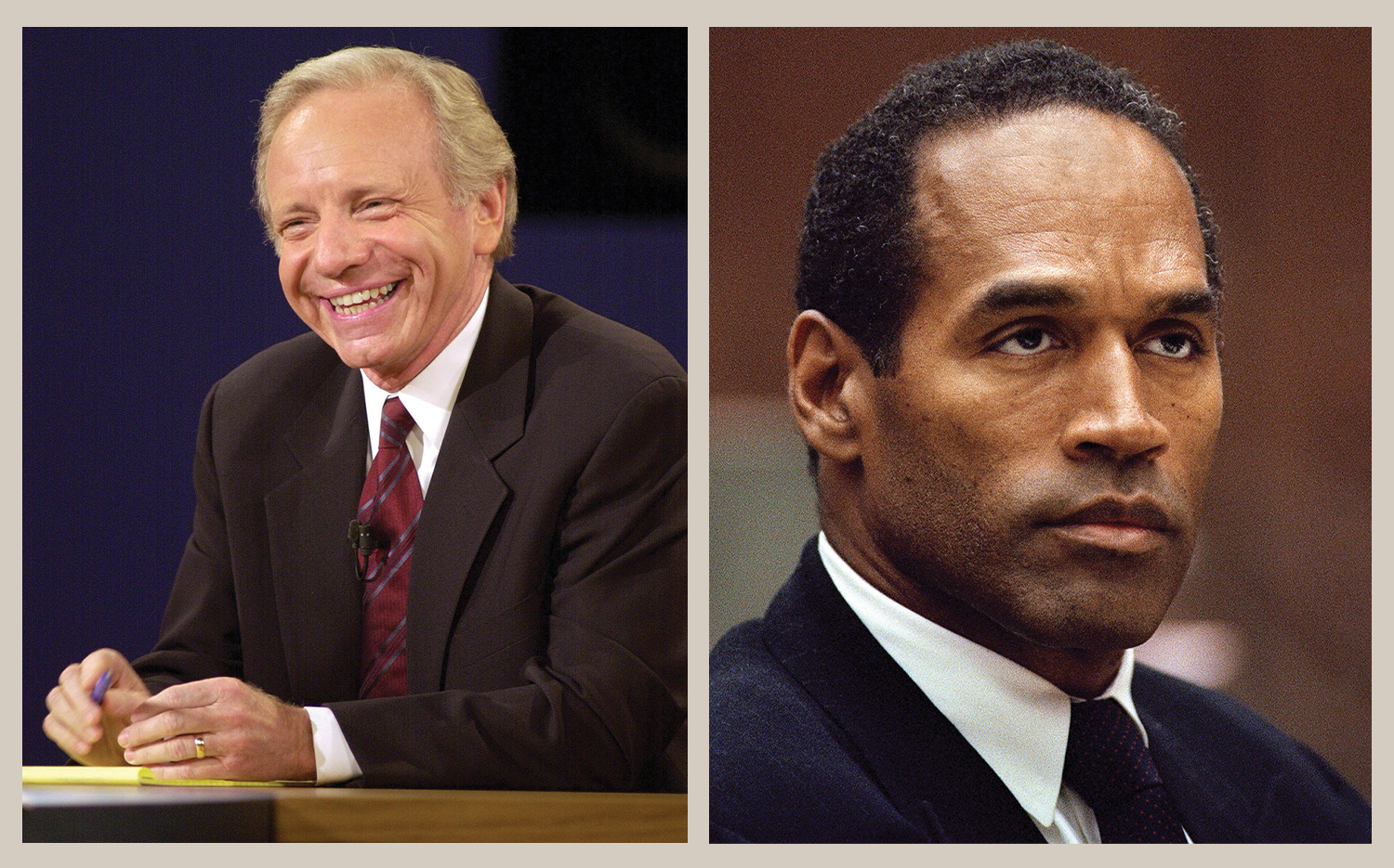 Joe Lieberman (left) and O.J. Simpson
