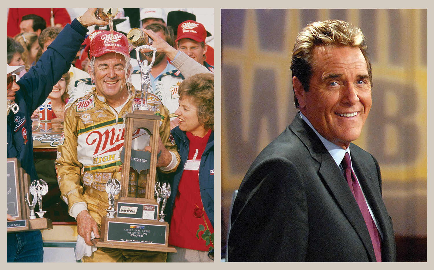 Bobby Allison (left) and Chuck Woolery